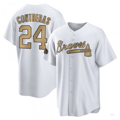 Atlanta Braves #24 William Contreras White Replica 2022 All-Star Jersey Stitches Baseball Jerseys