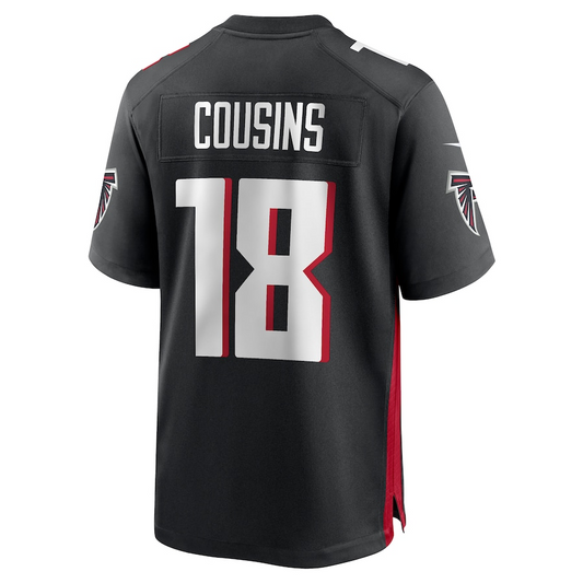 A.Falcons #18 Kirk Cousins Game Player Jersey - Black Stitched American Football Jerseys