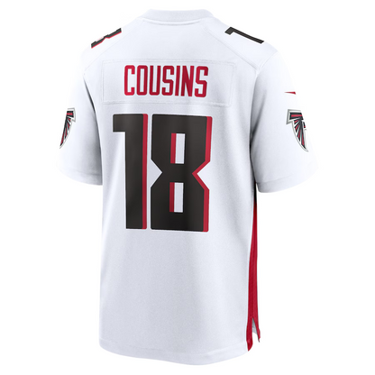 A.Falcons #18 Kirk Cousins Game Player Jersey - White Stitched American Football Jerseys