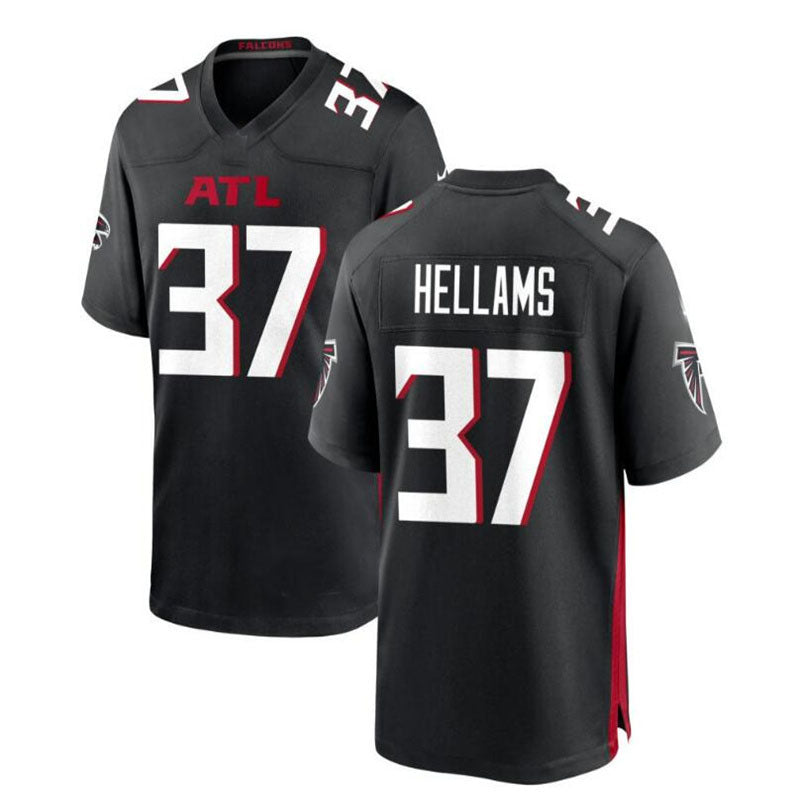 A.Falcons #37 DeMarcco Hellams Game Jersey - Black Stitched American Football Jerseys