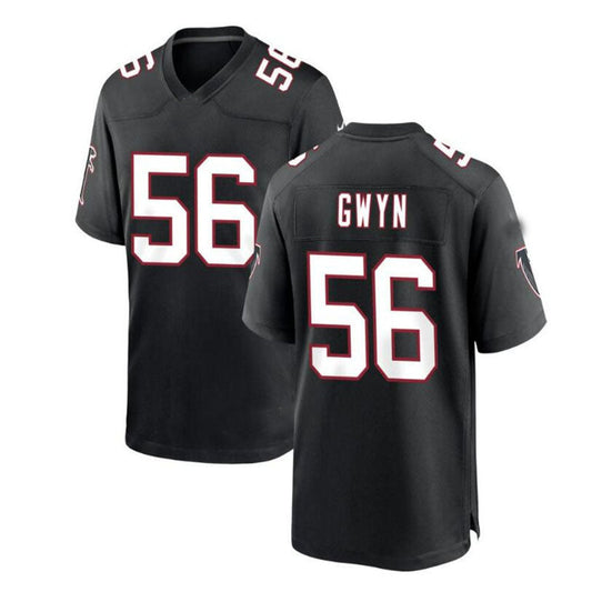 A.Falcons # 56 Jovaughn Gwyn Throwback Game Jersey - Black Stitched American Football Jerseys