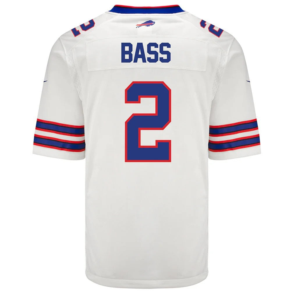 B.Bills #2 Tyler Bass White Aawy Vapor Game American Football Jerseys