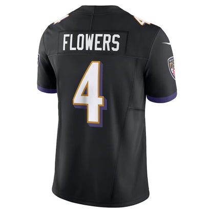 B.Ravens #4 Zay Flowers Black Vapor F.U.S.E Limited Jersey Stitched American Football Jerseys