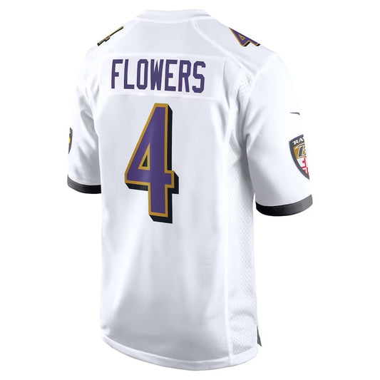 B.Ravens #4 Zay Flowers White Vapor Limited Jersey Stitched American Football Jerseys