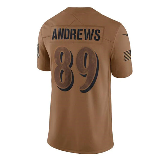 B.Ravens #89 Mark Andrews Brown 2023 Salute To Service Limited Stitched Jerseys