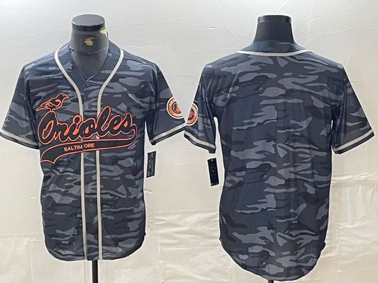 Baltimore Orioles Blank Gray Camo Cool Base Stitched Baseball Jersey