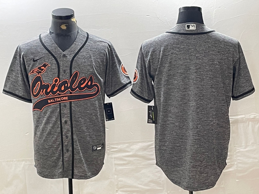 Baltimore Orioles Blank Grey Gridiron Cool Base Stitched Baseball Jersey