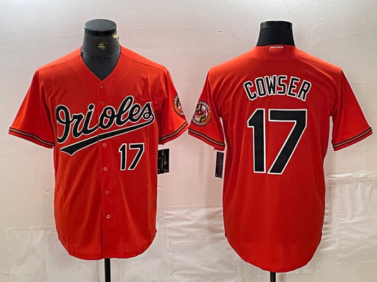 Baltimore Orioles #17 Colton Cowser Number Orange Cool Base Stitched Baseball Jerseys