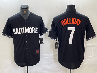 Baltimore Orioles #7 Jackson Holliday Black 2023 City Connect Cool Base Stitched Baseball Jersey