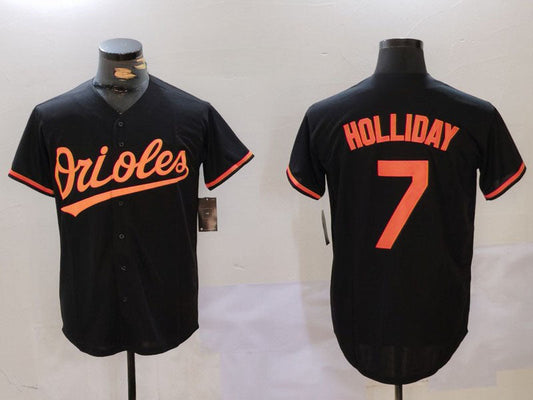 Baltimore Orioles #7 Jackson Holliday Black Cool Base Stitched Baseball Jerseys