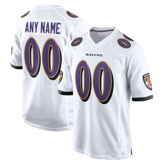 Custom Baltimore Ravens 2024 White Game American Stitched Football Jersey