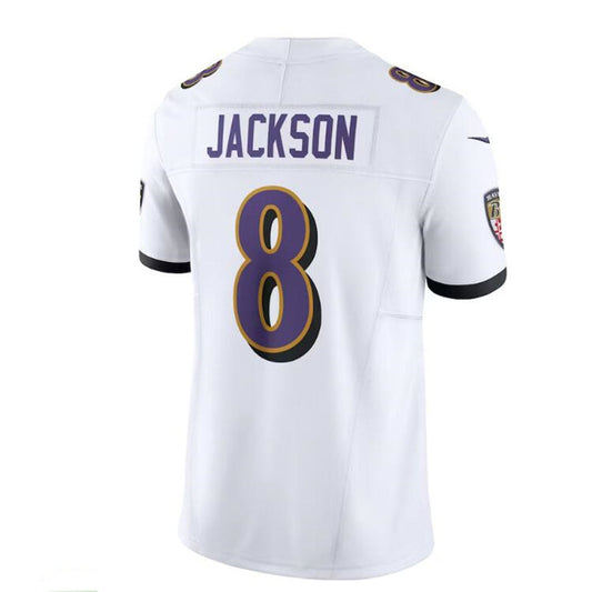 B.Ravens #8 Lamar Jackson White Vapor F.U.S.E. Limited Jersey Stitched American Football Jerseys