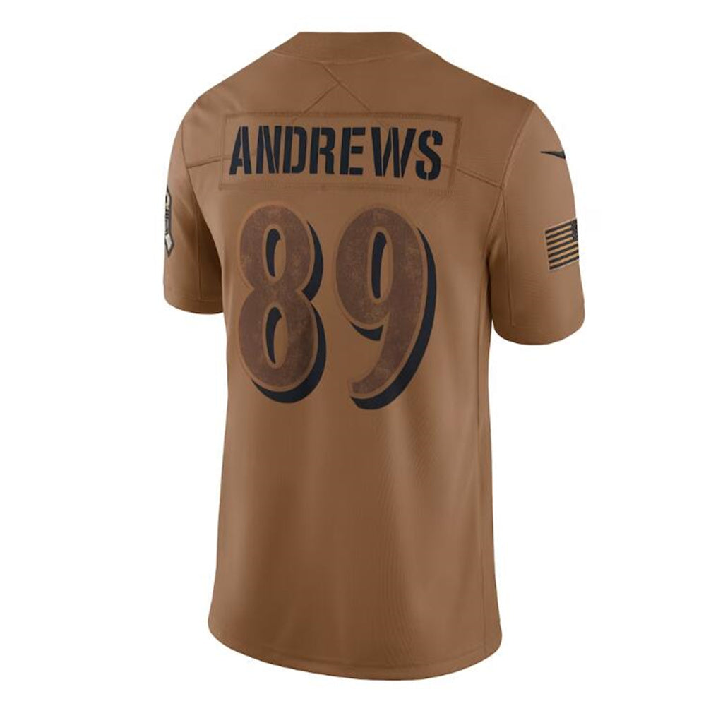 B.Ravens #89 Mark Andrews Brown 2023 Salute To Service Limited Jersey Stitched American Football Jerseys