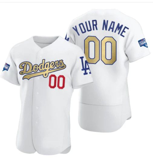 Baseball Jerseys Custom Los Angeles Dodgers Champion White Jersey Stitched Any Name And Number