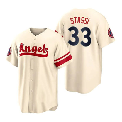 Baseball Jerseys Los Angeles Angels #33 Max Stassi Cream Stitched City Connect Jersey