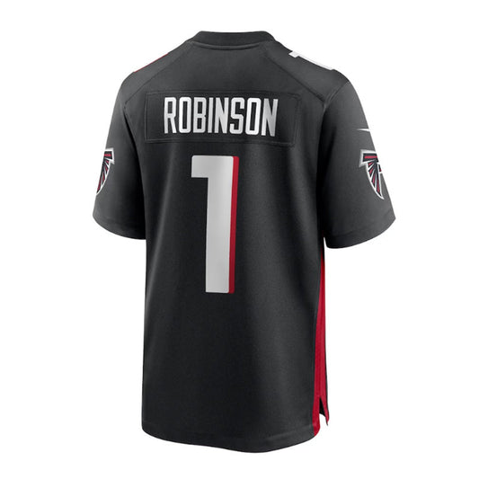 A.Falcons #1 Bijan Robinson 2023 Draft First Round Pick Game Jersey - Black Stitched American Football Jerseys