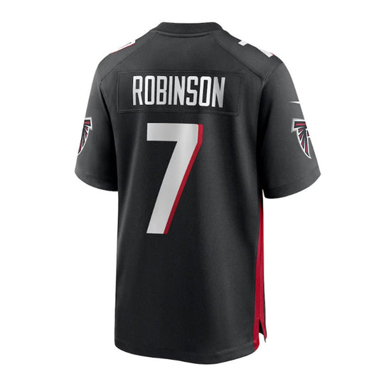 A.Falcons #7 Bijan Robinson 2023 Draft First Round Pick Game Jersey - Black Stitched American Football Jerseys
