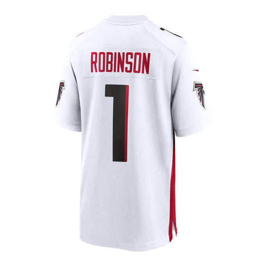 A.Falcons #1 Bijan Robinson Draft First Round Pick Game Jersey - White Stitched American Football Jerseys