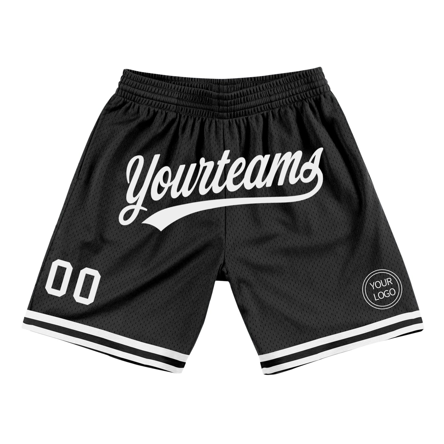 Custom Black White Authentic Throwback Basketball Shorts