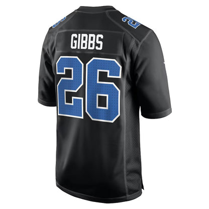 D.Lions #26 Jahmyr Gibbs Carbon Black Fashion Vapor Limited Jersey Stitched American Football Jerseys