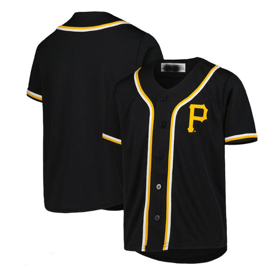 Pittsburgh Pirates Black Full-Button Replica Jersey Baseball Jerseys