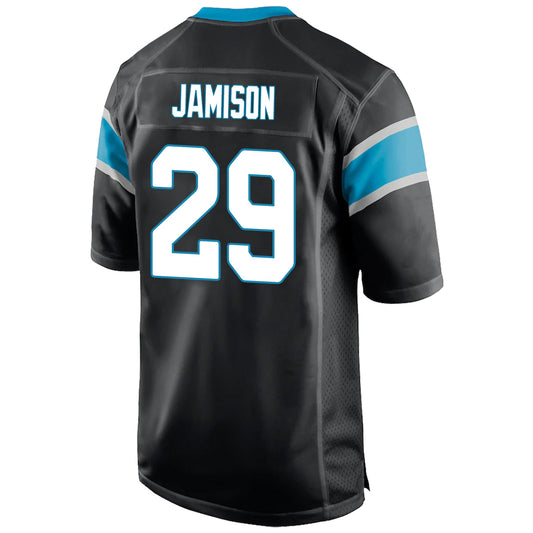 C.Panthers #29 D'Shawn Jamison  Black Team Game Jersey Football Stitched Jersey