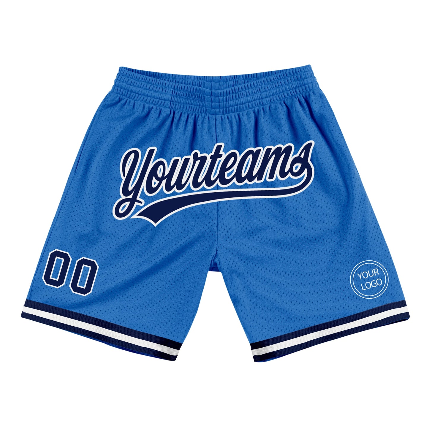 Custom Blue Navy-White Authentic Throwback Basketball Shorts