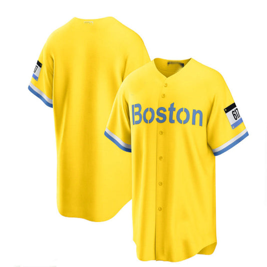 Boston Red Sox City Connect Replica Jersey - Gold Light Blue Baseball Jerseys