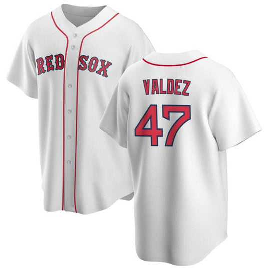 Boston Red Sox #47 Enmanuel Valdez White Cool Base Stitched Baseball Jersey
