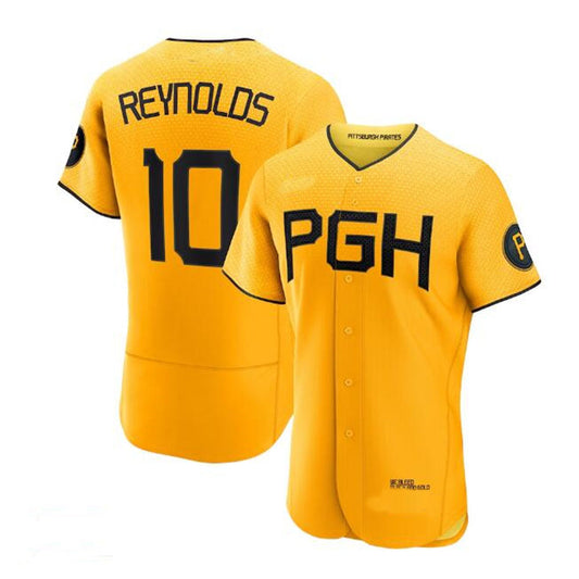 Pittsburgh Pirates #10 Bryan Reynolds 2023 City Connect Authentic Player Jersey - Gold Baseball Jerseys