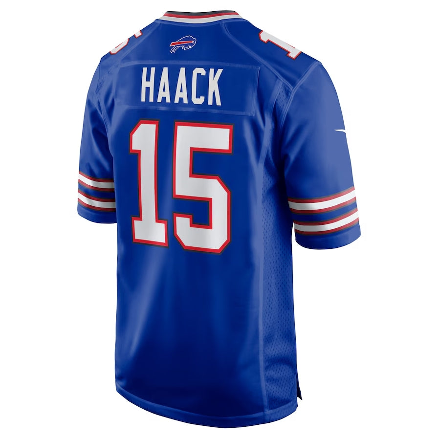 B.Bills #15 Matt Haack Game Jersey - Royal Football Jerseys