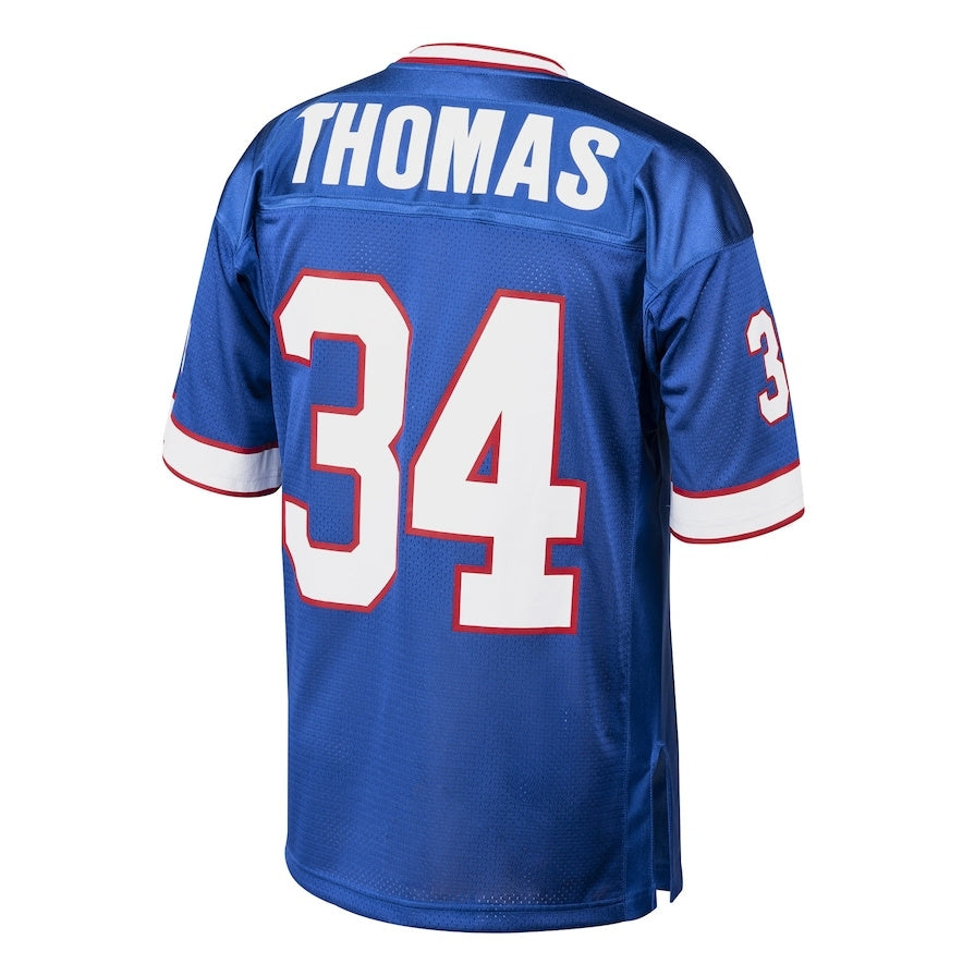 B.Bills #34 Thurman Thomas 1985 Mitchell & Ness Authentic Throwback Retired Player Jersey - Royal American Stitched Football Jerseys