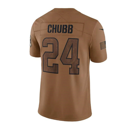 C.Browns #24 Nick Chubb Brown 2023 Salute To Service Limited Stitched American Jerseys