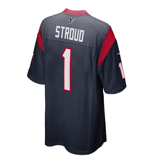 H.Texans #1 C.J. Stroud 2023 Draft First Round Pick Game Jersey - Navy Stitched American Football Jerseys