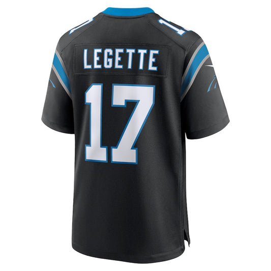 C.Panthers #17 Xavier Legette 2024 First Round Pick Game Player Jersey - Black Football Jerseys