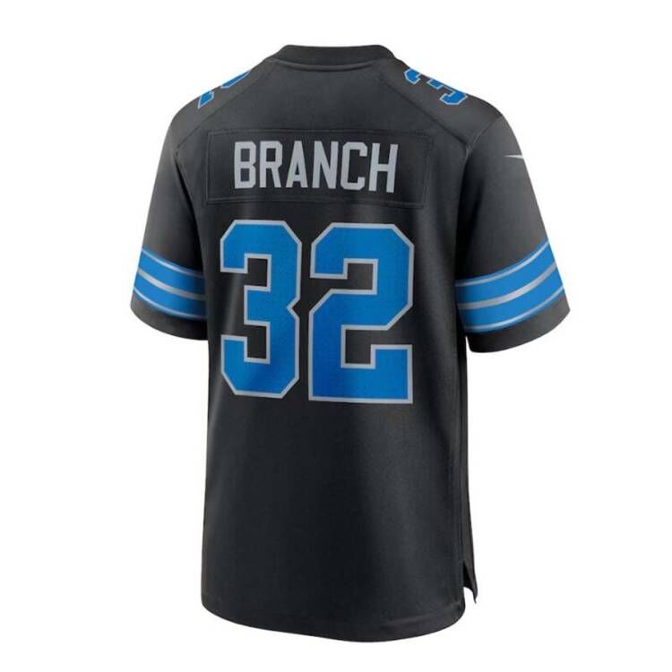 D.Lions #32 Brian Branch Black 2nd Alternate Game Jersey American Football Jerseys