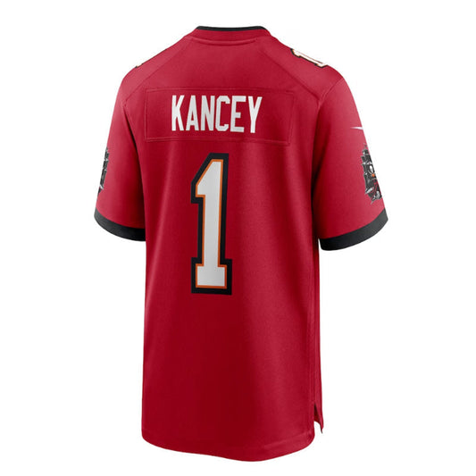 TB.Buccaneers #1 Calijah Kancey 2023 Draft First Round Pick Game Jersey - Red Stitched American Football Jerseys