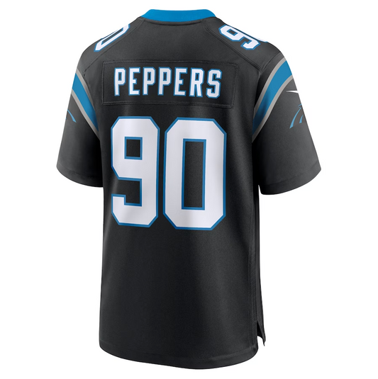 C.Panthers #90 Julius Peppers Retired Player Game Jersey - Black Stitched American Football Jerseys