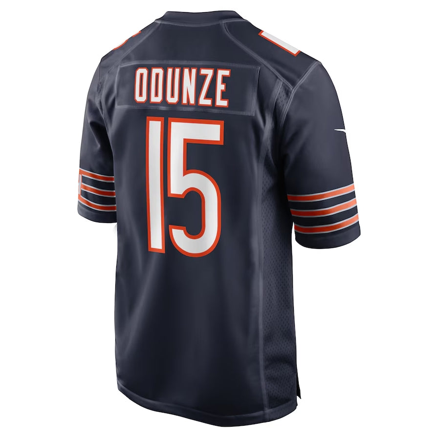 C.Bears #15 Rome Odunze 2024 Draft First Round Pick Player Game Jersey - Navy American Football Jerseys