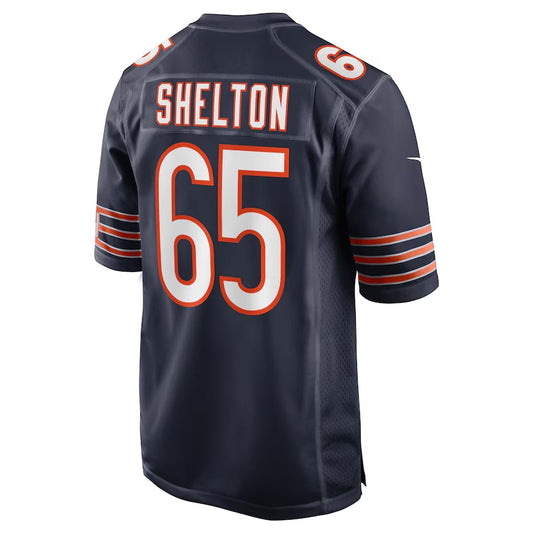 C.Bears #65 Coleman Shelton Game Jersey - Navy American Football Jerseys