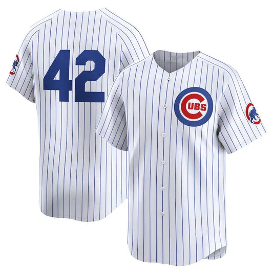 Chicago Cubs 2024 #42 Jackie Robinson Day Home Limited Jersey – White Stitches Baseball Jerseys