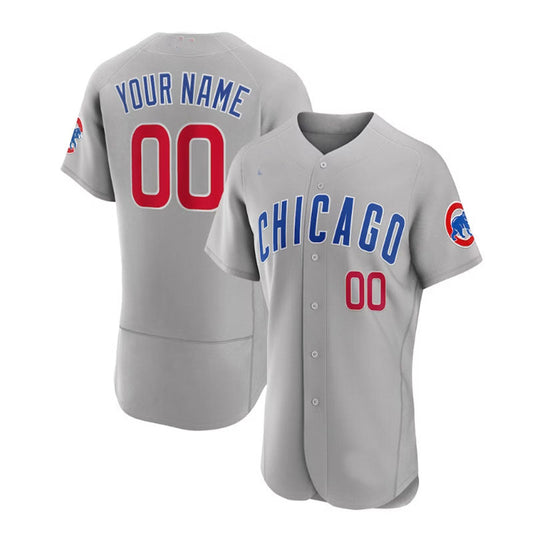 Custom Chicago Cubs Road Authentic Jersey - Gray Baseball Jerseys