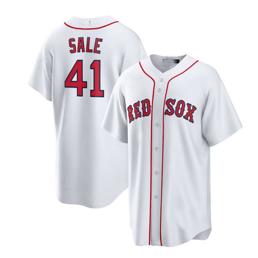 Boston Red Sox  #41 Chris Sale Home Replica Player Name Jersey - White Baseball Jerseys