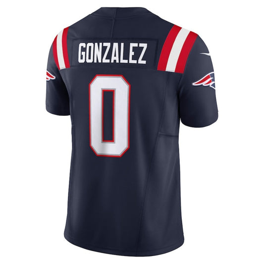 NE.Patriots #0 Christian Gonzalez Navy Vapor F.U.S.E Limited Jersey Stitched American Football Jerseys