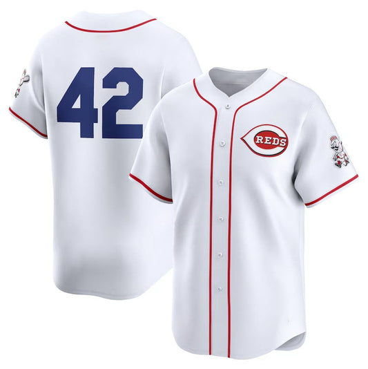 Cincinnati Reds 2024 #42 Jackie Robinson Day Home Limited Jersey – White Stitches Baseball Jerseys
