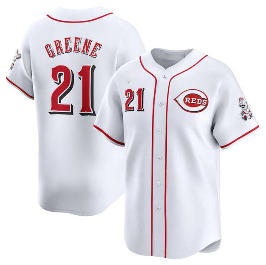 Cincinnati Reds #21 Hunter Greene White Home Limited Stitched Baseball Jersey