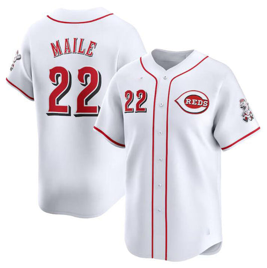Cincinnati Reds #22 Luke Maile White Home Limited Stitched Baseball Jersey