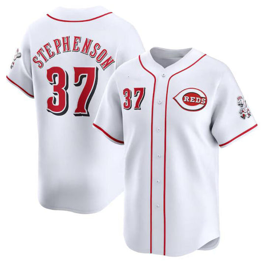 Cincinnati Reds #37 Tyler Stephenson White Home Limited Stitched Baseball Jersey