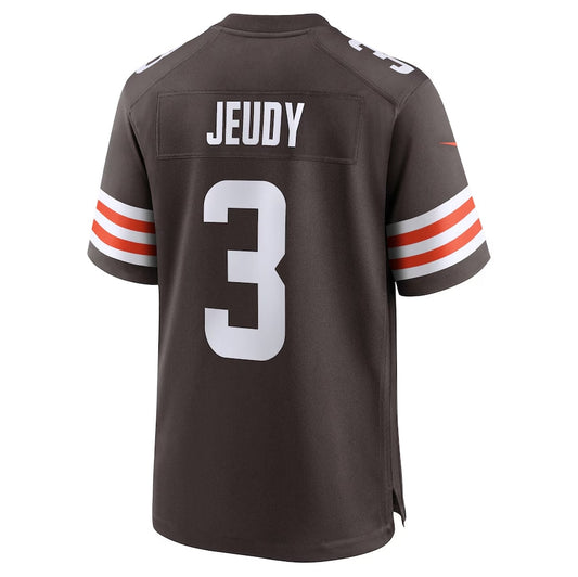 C.Browns #3 Jerry Jeudy Game Jersey - Brown American Football Jerseys