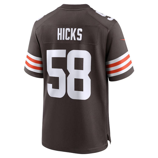 C.Browns #58 Jordan Hicks Game Jersey - Brown American Football Jerseys